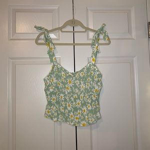 Elodie Smocked Waist Shoulder Tie Summer Top Size XL